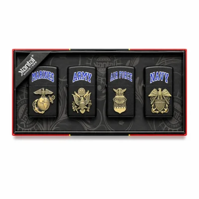 Jantai Military Forces Design Metal Windproof Lighter Set 4 Piece Collection