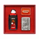 Jantai Craft Gun Engraved Metal Lighter Kit with Fluid Flints and Wick Accessories