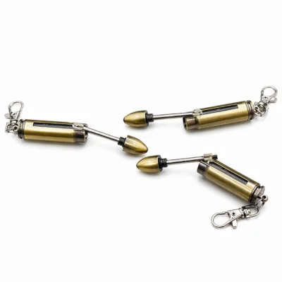 Bullet Shape Keychain Lighter Flint Ignition Refillable Compact Metal Design
