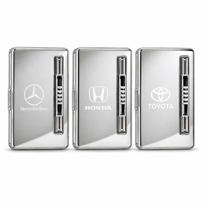 Premium Metal Cigarette Case with Logo Design Sliding Clip Holder