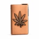 Vintage Copper Leaf Engraved Metal Lighter Slim Windproof Pocket Design