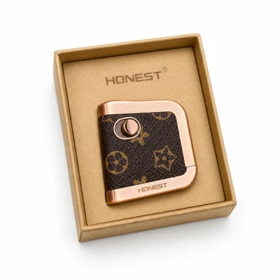 Honest Luxury Leather Pattern Metal Lighter Premium Gift Box Edition