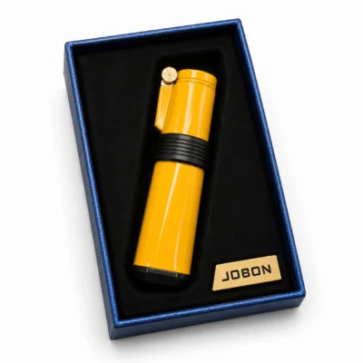 Jobon Luxury Yellow Torch Jet Flame Cigar Lighter Gift Box Edition